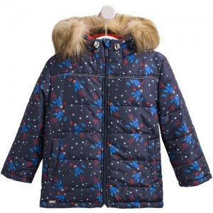 Куртка зимняя, водонепроницаемость, защита от попадания снега, карманы, подкладка, светоотражающие элементы, размер 98, черный Bembi. Цвет: черный