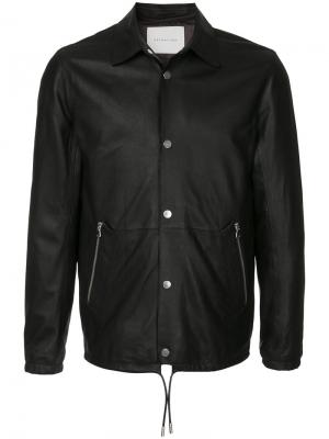 Кожаная куртка Estnation. Цвет: чёрный