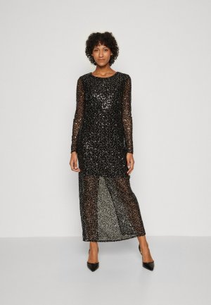 Коктейльное/вечернее платье SLFNOEL ANKLE SEQUINS DRESS , цвет black Selected Femme