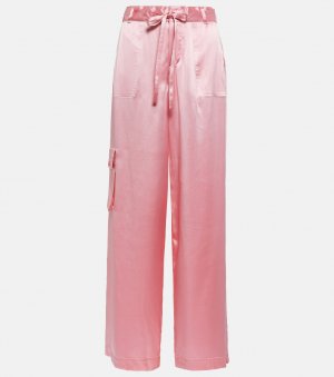 Шелковые брюки карго Cedric LOVESHACKFANCY, розовый LoveShackFancy