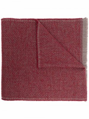 Embroidered-logo fringed scarf Corneliani. Цвет: красный