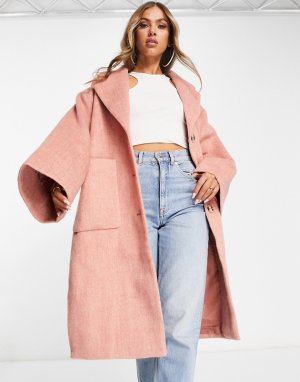 Oversized-пальто розового цвета -Розовый цвет NA-KD