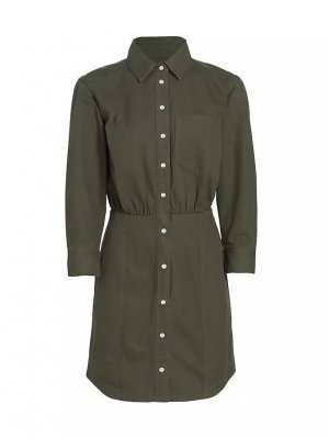 Мини-платье-рубашка Keston из твила , цвет army green Veronica Beard
