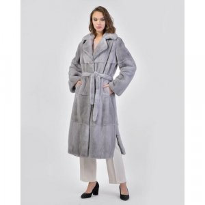 Пальто , норка, силуэт прямой, размер 38, серый Manakas Frankfurt. Цвет: серый