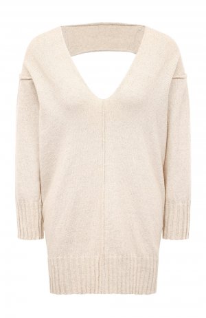 Пуловер из хлопка и льна Isabel Benenato. Цвет: кремовый