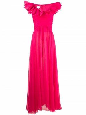 Платье с оборками Giambattista Valli. Цвет: розовый