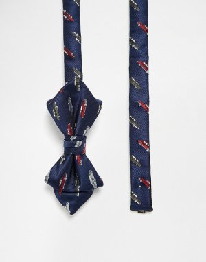 Шелковый галстук-бабочка с машинками Jack & Jones