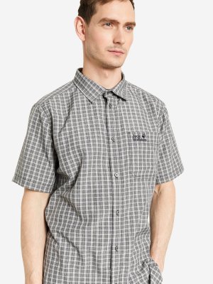 Рубашка с коротким рукавом мужская El Dorado, Серый, размер 44 Jack Wolfskin. Цвет: серый
