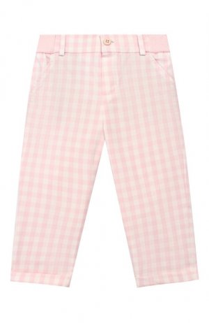 Хлопковые брюки Loro Piana. Цвет: розовый