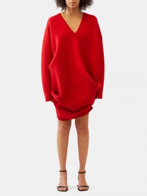 Платье-свитер оверсайз с v-образным вырезом LOEWE, красный Loewe