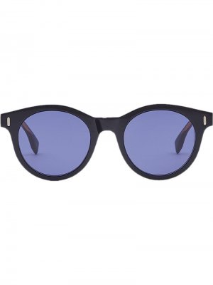 Солнцезащитные очки в круглой оправе Fendi Eyewear. Цвет: черный