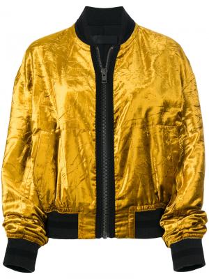 Куртка-бомбер с мятым эффектом Haider Ackermann. Цвет: жёлтый и оранжевый