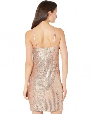 Платье MARINA Spaghetti Strap Sequin, розовое золото