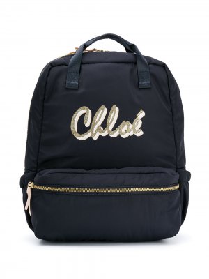 Рюкзак с логотипом Chloé Kids. Цвет: синий
