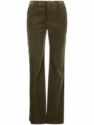 Вельветовые брюки bootcut Saint Laurent. Цвет: зеленый