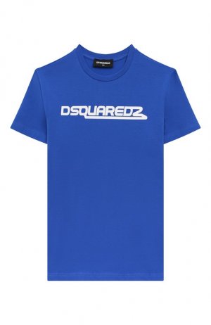 Хлопковая футболка Dsquared2. Цвет: синий