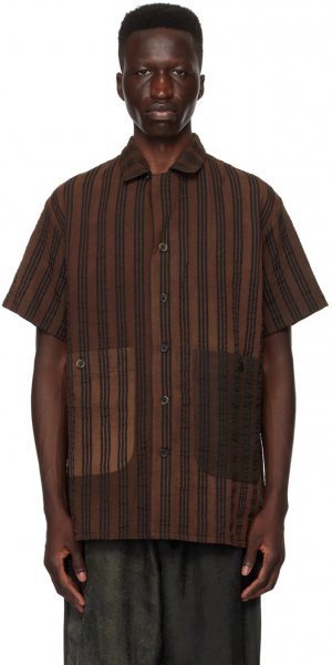 Коричневая махровая рубашка , цвет Brown/Black Uma Wang