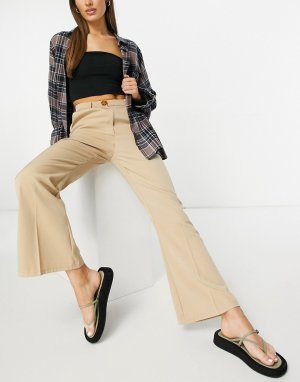 Расклешенные классические брюки с высокой талией от комплекта -Нейтральный Fashion Union