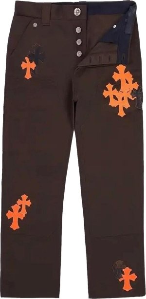 Брюки Cross Patch Carpenter Pants 'Brown/Orange', коричневый Chrome Hearts