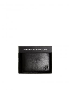 Классический кожаный бумажник French Connection. Цвет: черный