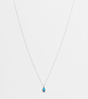 Ожерелье из стерлингового серебра с подвеской в виде капли бирюзового цвета -Серебристый Kingsley Ryan