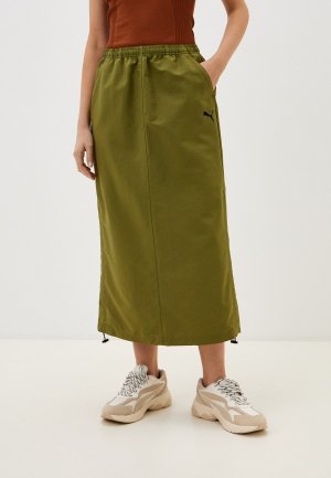 Юбка PUMA Lamoda Online Exclusive Dare To Midi Woven Skirt. Цвет: хаки