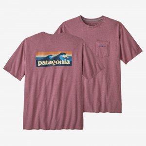 Мужская футболка с логотипом и карманом Responsibili , цвет Evening Mauve Patagonia