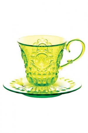 Чашка с блюдцем Baci Milano. Цвет: зеленый