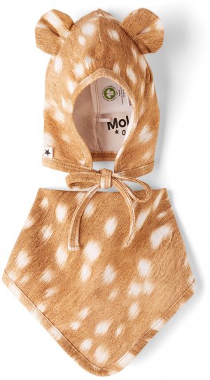 Baby Brown Fawn Nilo Hat & Bib Set Molo. Цвет: 6374 baby fawns