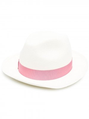 Шляпа с контрастной лентой Borsalino. Цвет: белый