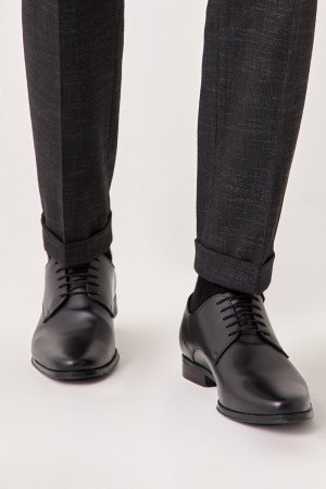 Черные кожаные элегантные туфли дерби , черный Burton