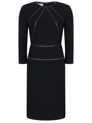 Платье из вискозы PRADA. Цвет: черный