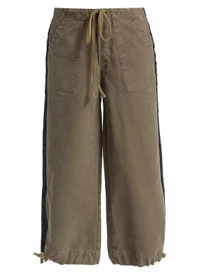 Широкие хлопковые брюки-смокинг , цвет army Greg Lauren