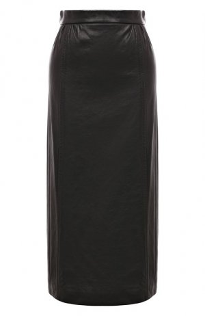 Кожаная юбка Prada. Цвет: чёрный