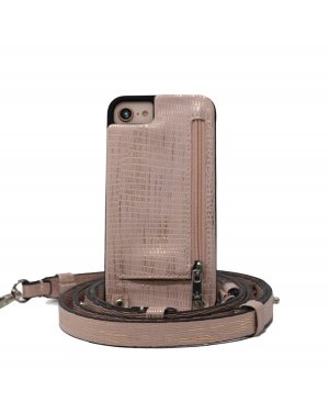 Чехол для iPhone через плечо 6, 6S, 7, 8 или SE с бумажником на ремешке , розовый Hera Cases
