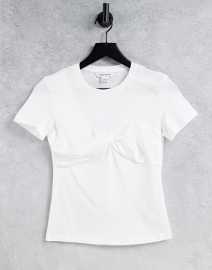Белая футболка с подкладкой в виде лифа-бюстье -Белый Urban Revivo
