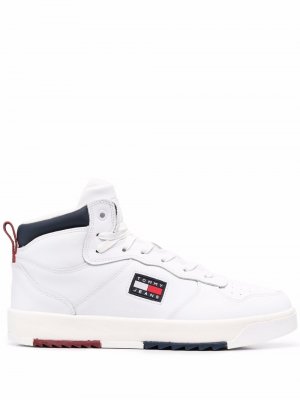 Basket Mid-Top leather sneakers Tommy Jeans. Цвет: белый