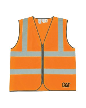 Мужской светоотражающий защитный жилет на молнии CAT, оранжевый Cat
