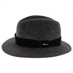 Шляпа , размер 59, серый Herman. Цвет: серый