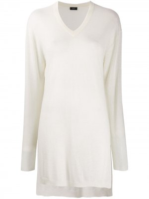 Удлиненный кашемировый пуловер JOSEPH. Цвет: белый