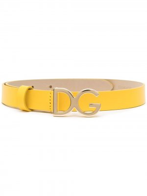 Ремень с пряжкой-логотипом Dolce & Gabbana Kids. Цвет: желтый