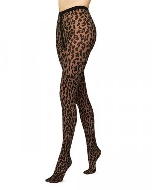 Матовые колготки с леопардовым принтом , цвет Black Wolford