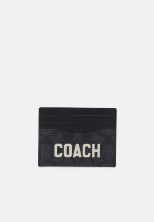 Кошелек FLAT CARD CASE IN SIGNATURE WITH GRAPHIC UNISEX , цвет charcoal multi Coach
