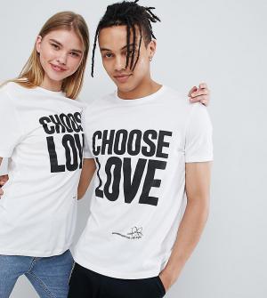Белая футболка из органического хлопка с принтом Choose Love -Белый Help Refugees