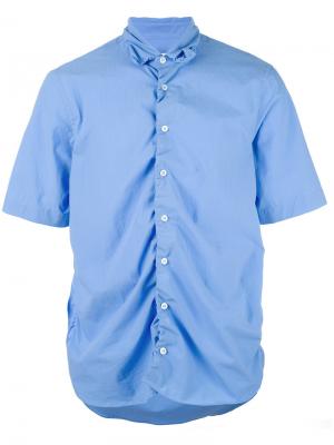 Рубашка со сборками и короткими рукавами Marni. Цвет: синий