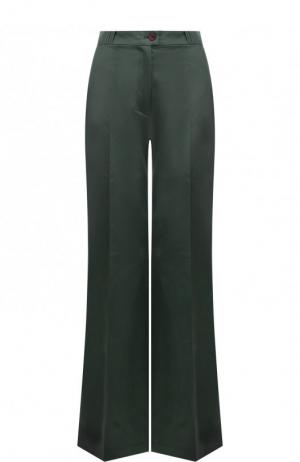 Однотонные расклешенные брюки со стрелками Acne Studios. Цвет: темно-зеленый