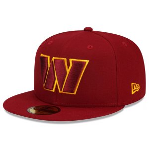 Мужская приталенная шляпа New Era бордового цвета Washington Commanders Team Basic 59FIFTY