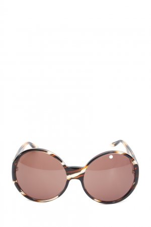Круглые солнцезащитные очки с принтом Gucci. Цвет: коричневый