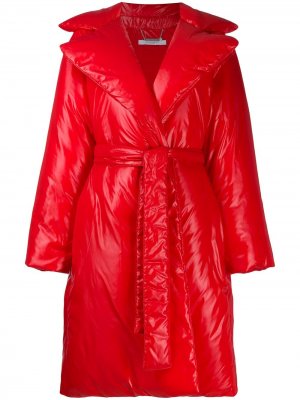 Пальто-пуховик с поясом Givenchy. Цвет: красный