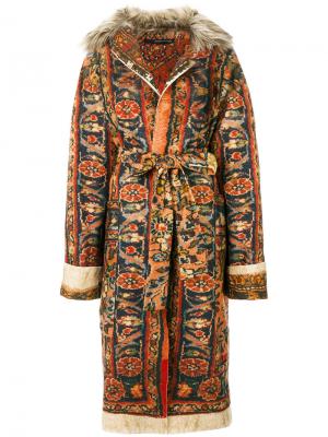 Belted carpet coat Maurizio Pecoraro. Цвет: жёлтый и оранжевый